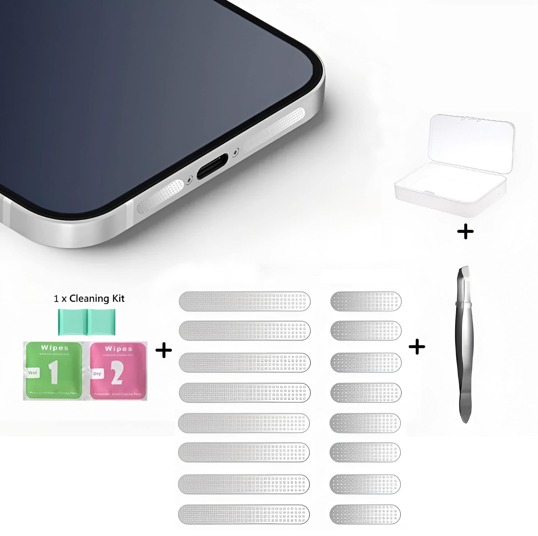 WISKA® Mobile Phone Anti Dustproof Adhesive Metal Mesh Net Dust Speaker Protection Jali Cover Stickers Cleaning Kit for iPhone & Universal Protector Accessories (Oval Silver) (B0BNGF3DZS) Amazon Price History, Amazon Price Tracker