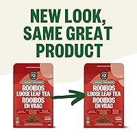 Vista 3 de FGO Té de rooibos orgánico, de hojas sueltas, 16 oz, bolsa a granel que se puede volver a cerrar, sin cafeína, el embalaje puede variar
