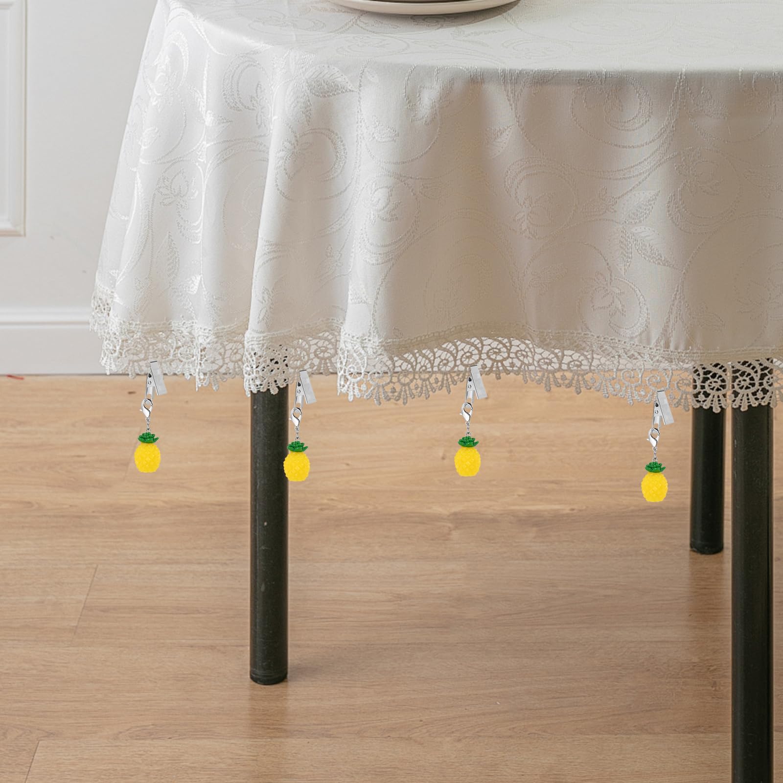 Lot De 8 Pinces pour Poids De Nappe Exterieur Décoration Pique Nique Camping Fête (Ananas)