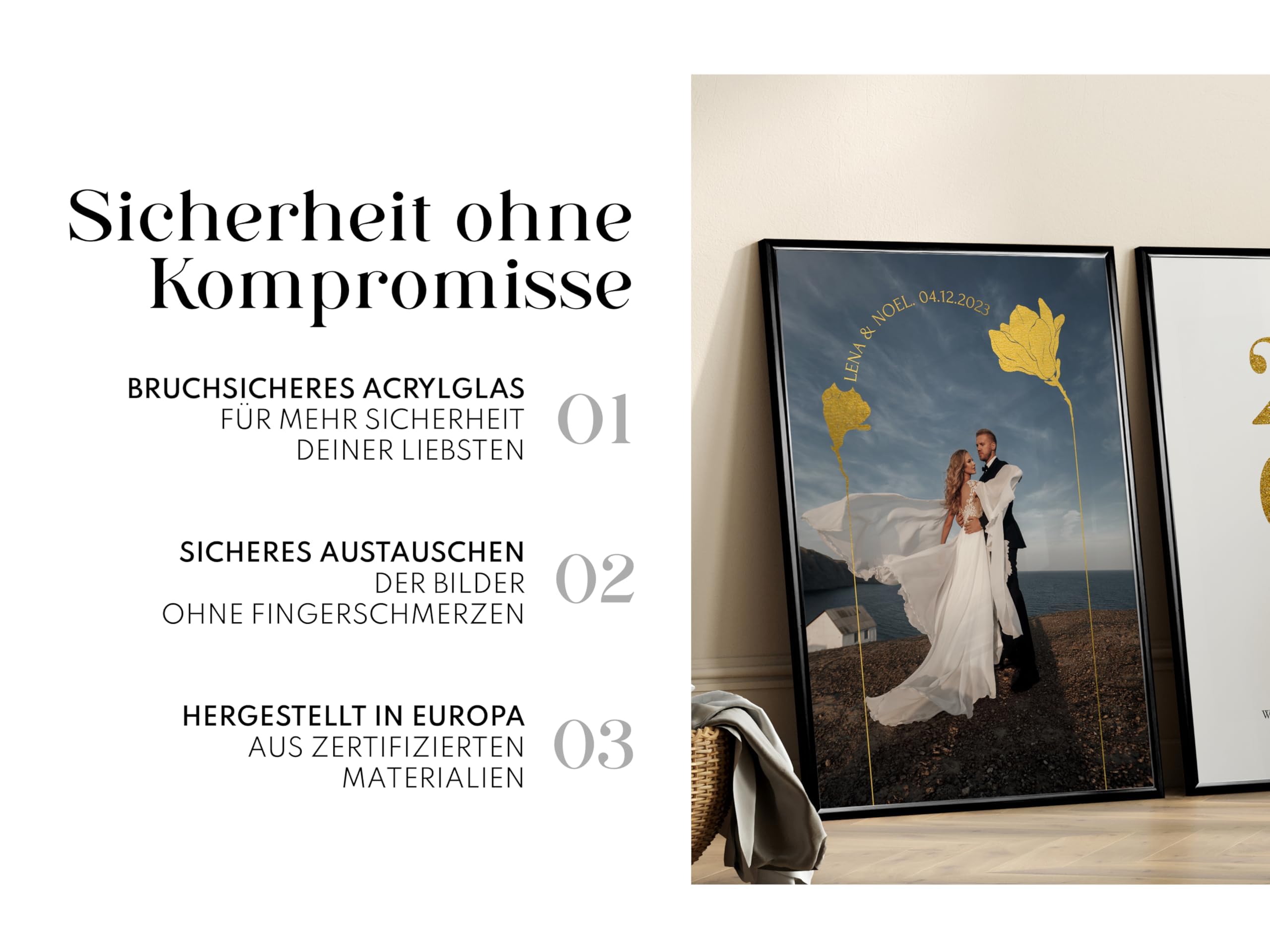 Artower® Bilderrahmen Schwarz Metall Dünner Rahmen für DIN A2 42 x 59,4 cm | Posterrahmen Groß Collage | Picture Frame Metal 42x60 cm | Aluminium Schmal Bilderrahmen | Black Poster Rahmen