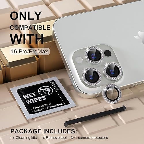 Miniatura 39 de Misea [3+1] Protector de lente de cámara para iPhone 14 Pro/iPhone 14 Pro Max, protector de pantalla de vidrio templado 9H, protector de pantalla