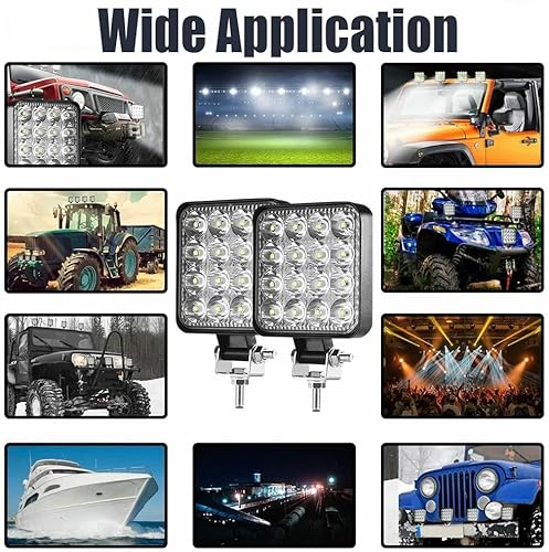 Turboo Led Light Bar 48W 4" Led Light Pods Spot Square Work Light Offroad Light Led Fog Light Truck Light Driving Light Boat Lighting For Truck Pickup Jeep Suv Atv Utv, Pack Of 20 #TOP6
