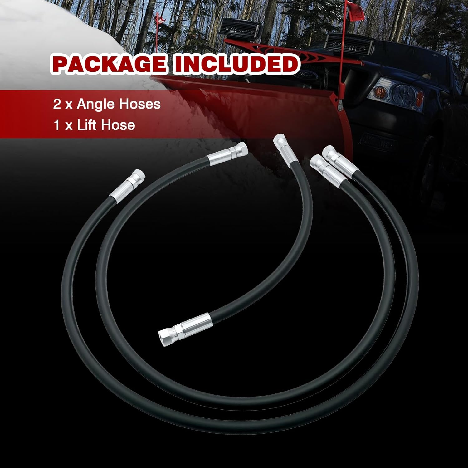 Heavy Duty Snow Plow Hydraulic Hose Set Kit Fit for Fisher 56591 56592 and Western 56616 56617