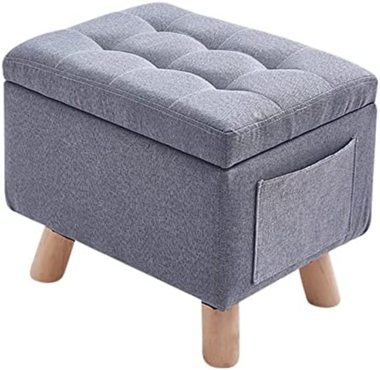 Banc de rangement en bout de lit bleu pour chambre et salon chic