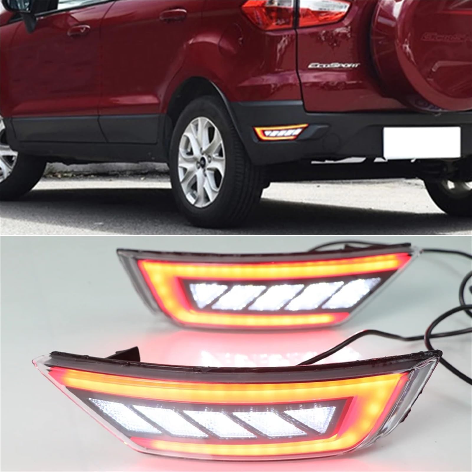 Lampa tylna zespolona Dla Ford Escape Kuga 2013 2014 2015 2016 2017 2018 Samochód Prawy Tylny Zderzak Światła Odblaskowe Tylne Lampy Przeciwmgielne Montaż(DEEP BLUE)