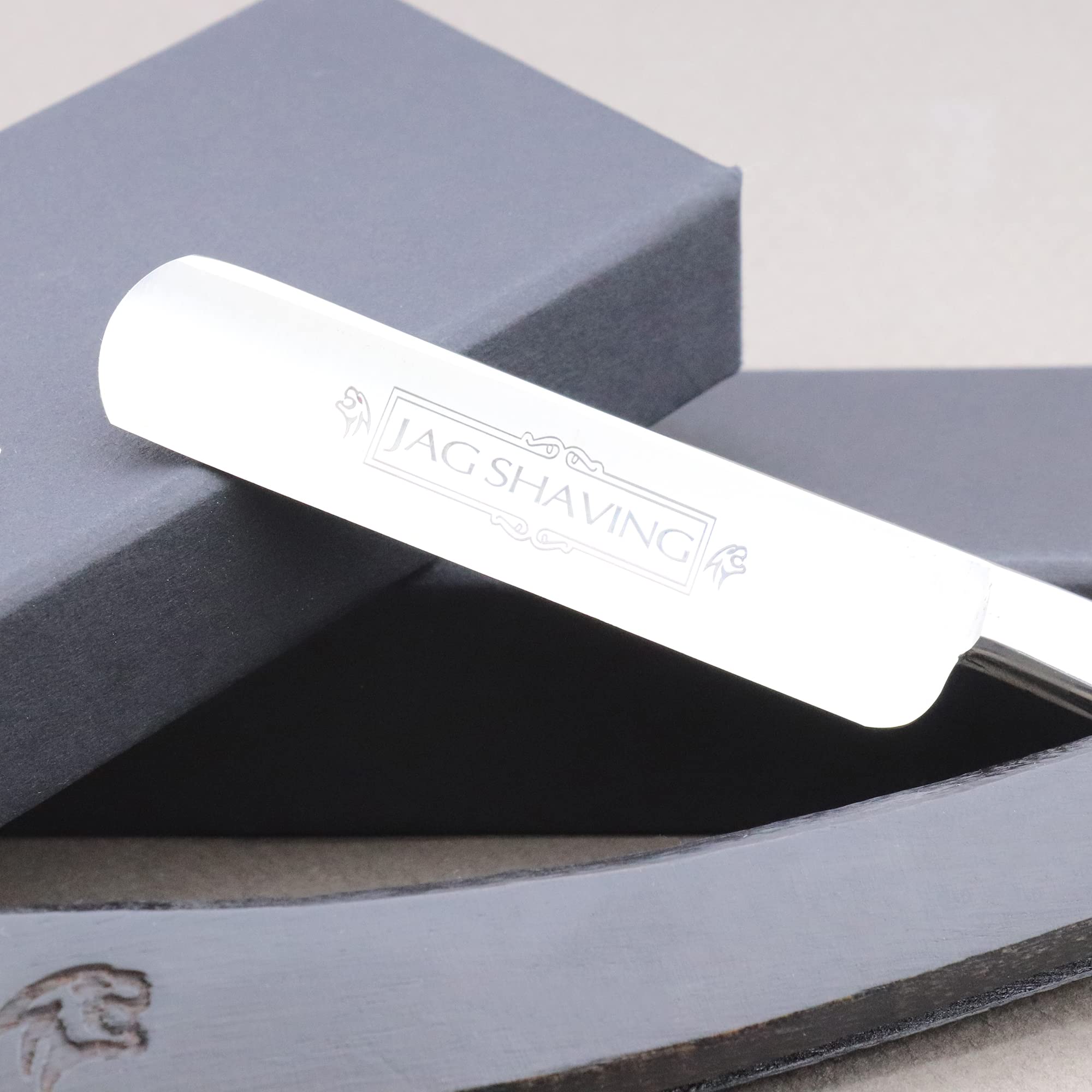 Jag Shaving Navaja de afeitar sostenible con funda de piel – bolsa para maquinilla de afeitar – navaja de afeitar para hombre –