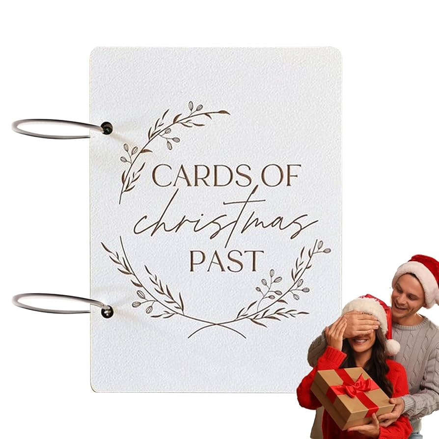 Personalized Christmas Card Holder Binder - Wooden Memory Book For Holiday  Cards & Keepsakes