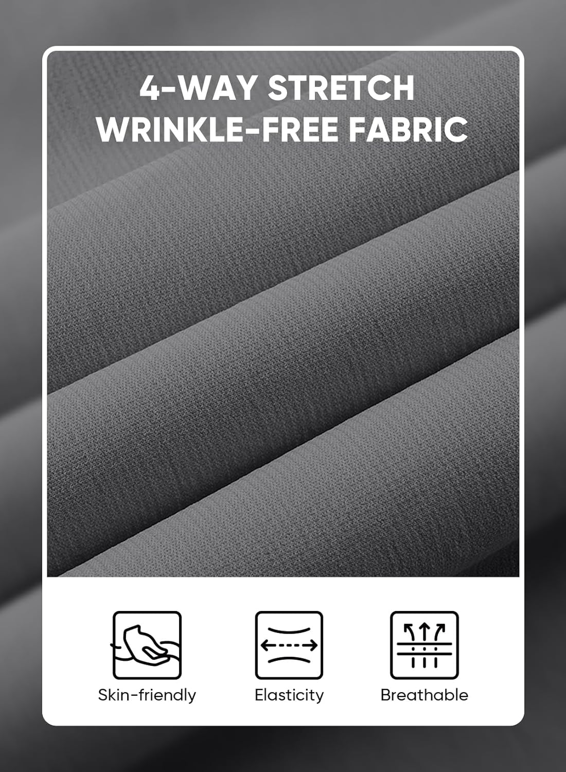 JMIERR Men's Muscle Fit Button Down Shirts Summer Casual Short Sleeve High Stretch Wrinkle-Free Shirt - Image 5