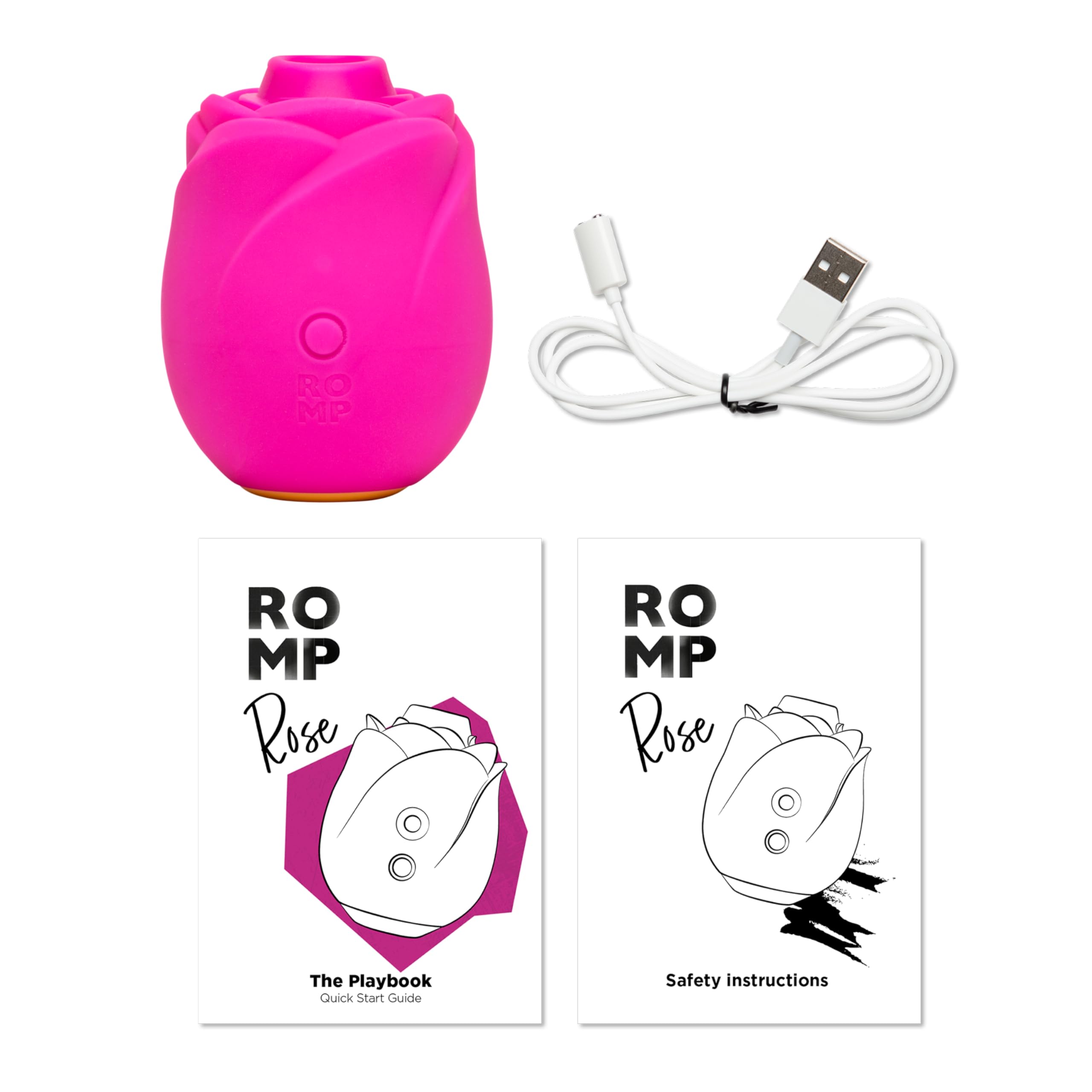 ROMP Rose Succhia-Clitoride per Donna | Toy a Rosa con 6 Modalità di Vibrazione | Sex Toy a Suzione | Vibratore Ricaricabile e Impermeabile per Stimolazione e Piacere Femminile