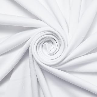 White polyester spandex French terry twill fabric