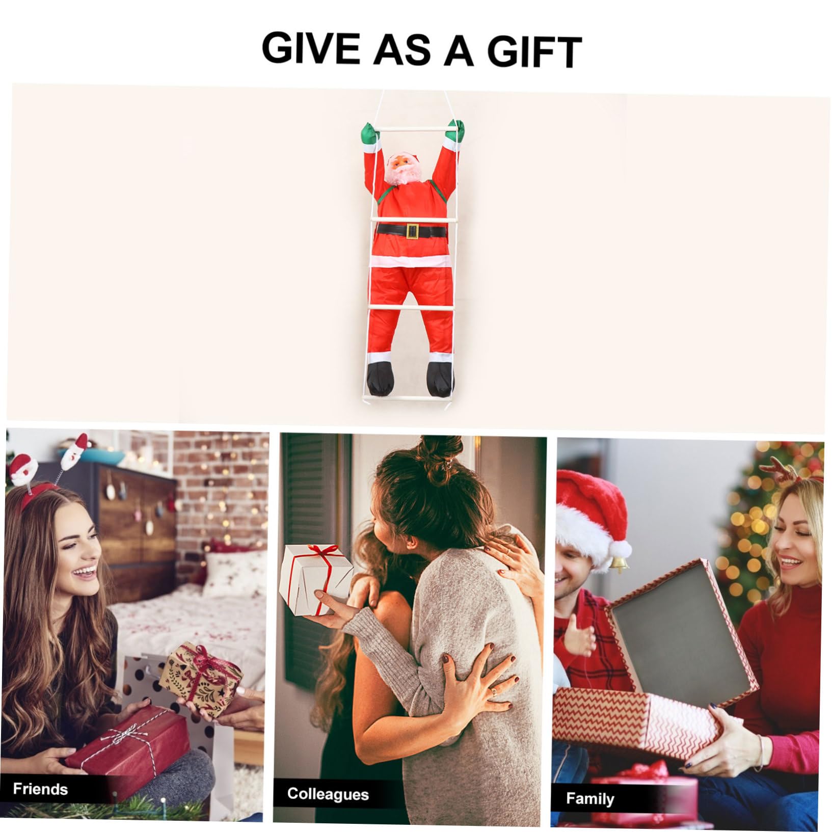 Colgante De Papá Noel Escalador 90 Cm, Decoración Navideña De Exterior, Material Seguro y Resistente, Accesorio para Fiestas y Oficinas, Adorno Festivo para Navidad