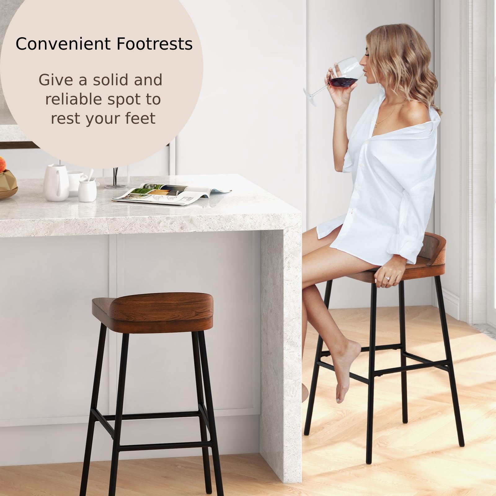 Amazon｜インダストリアルスタイルバースツール 2個セット 73CM シート