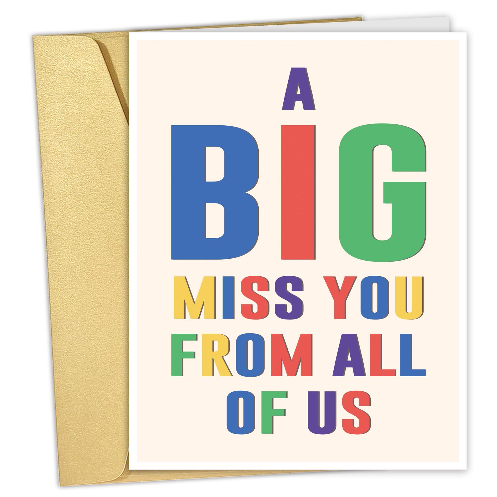 Qiliji Big Miss You Card, Jumbo Miss You Card from Us, Huge Thinking of You Greeting Card