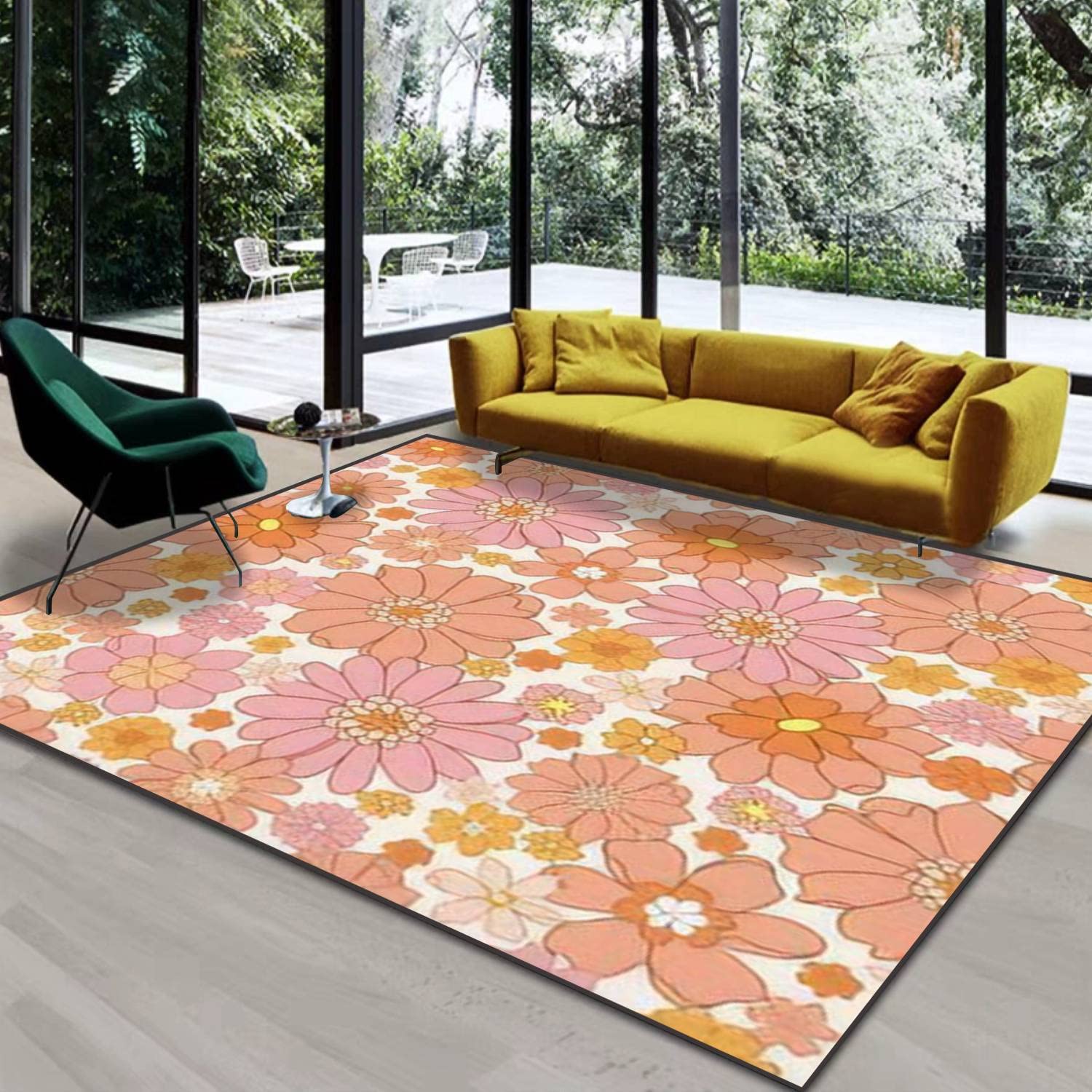 Amazon.com: Area Rug Retro Seamless Texture Vintage 70s 60s