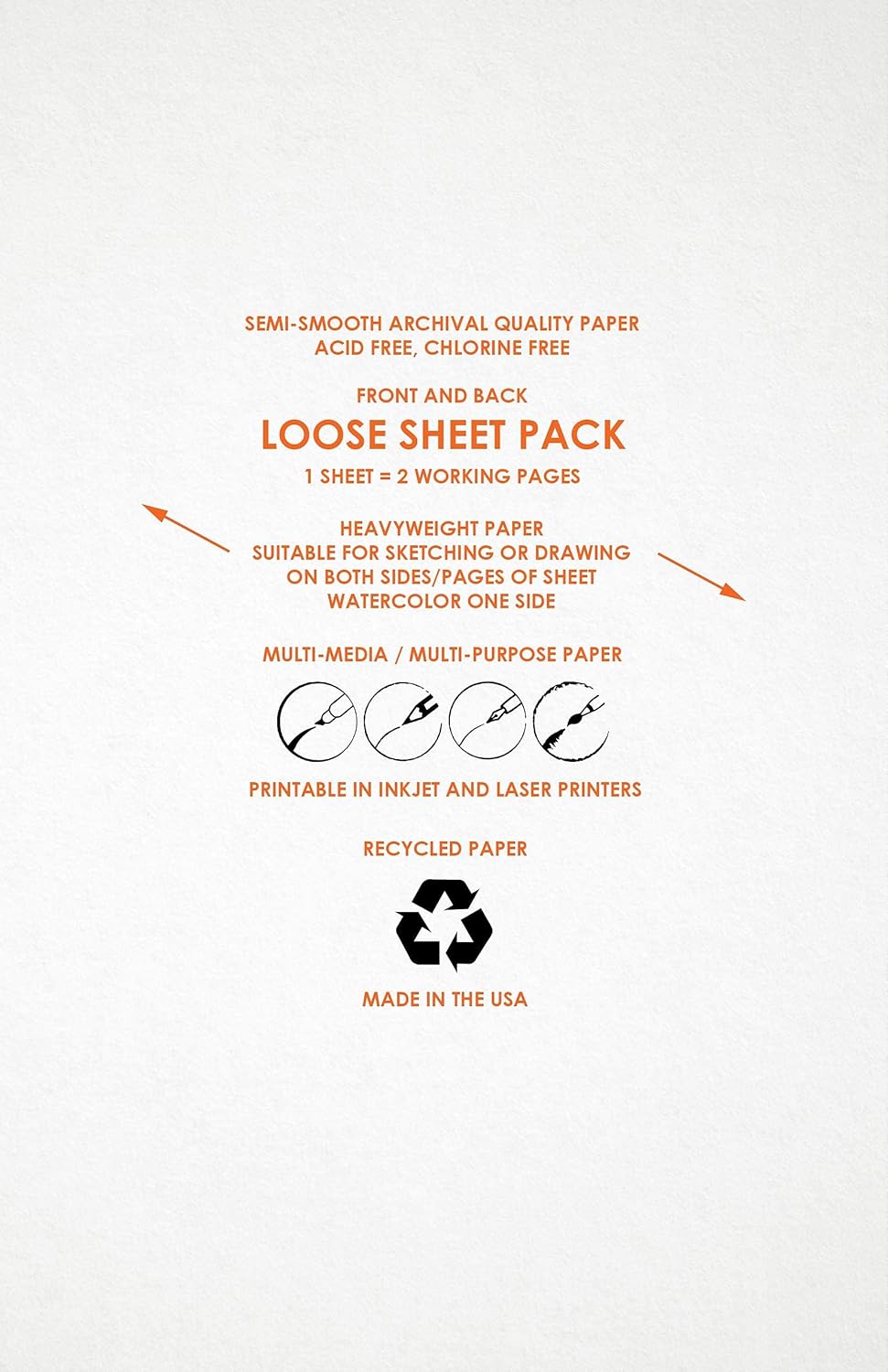 Design Ideation Drawing Paper : Multi-Media. Loose Sheet Pack. (11" x 17") LP-DR. (100 Sheets)