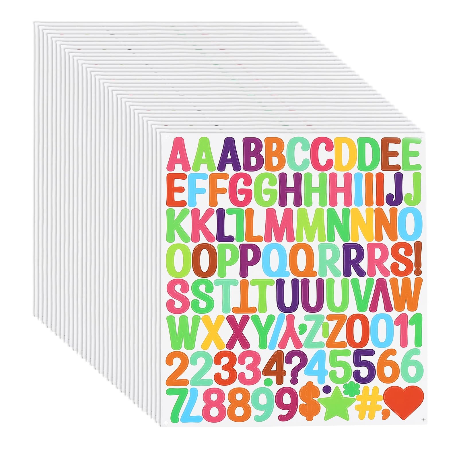 PATIKIL 1 Inch Letter Stickers, 30 Sheet Alphabet Number Stickers Self Adhesive Handwriting Vinyl Stick on Letters for Mailbox Number Scrapbooking Sign Bottles Craft, Colorful