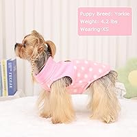 Vista 9 de Suéteres para perros pequeños, niño y niña, suéter a cuadros para cachorros, chaleco de ropa de forro polar, suéter elástico para perritos, ropa