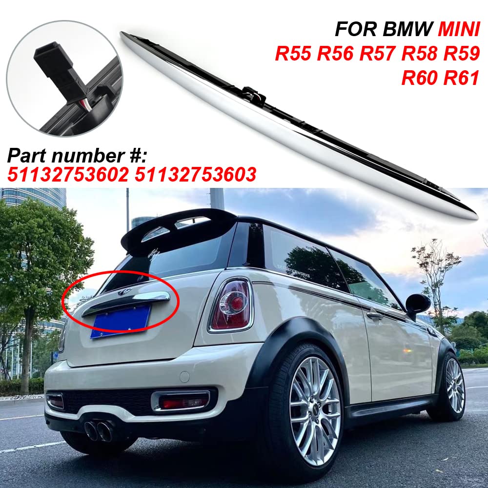 Interruttore porta posteriore cromato compatibile con Mini Cooper R55 R56 R57 R58 R59 R60 R61 (Argento)