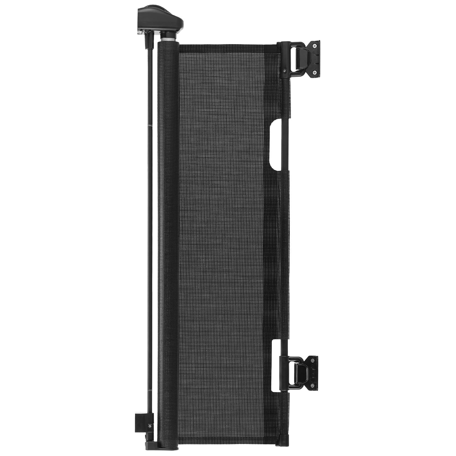 VEVOR Cancelletto Retrattile, Estensibile Fino a 1430 mm di Larghezza, 795 mm di Altezza, con Blocco di Sicurezza, Attraversabile Senza Inciampare, Cancelletto in Rete per Cani Scale, Nero