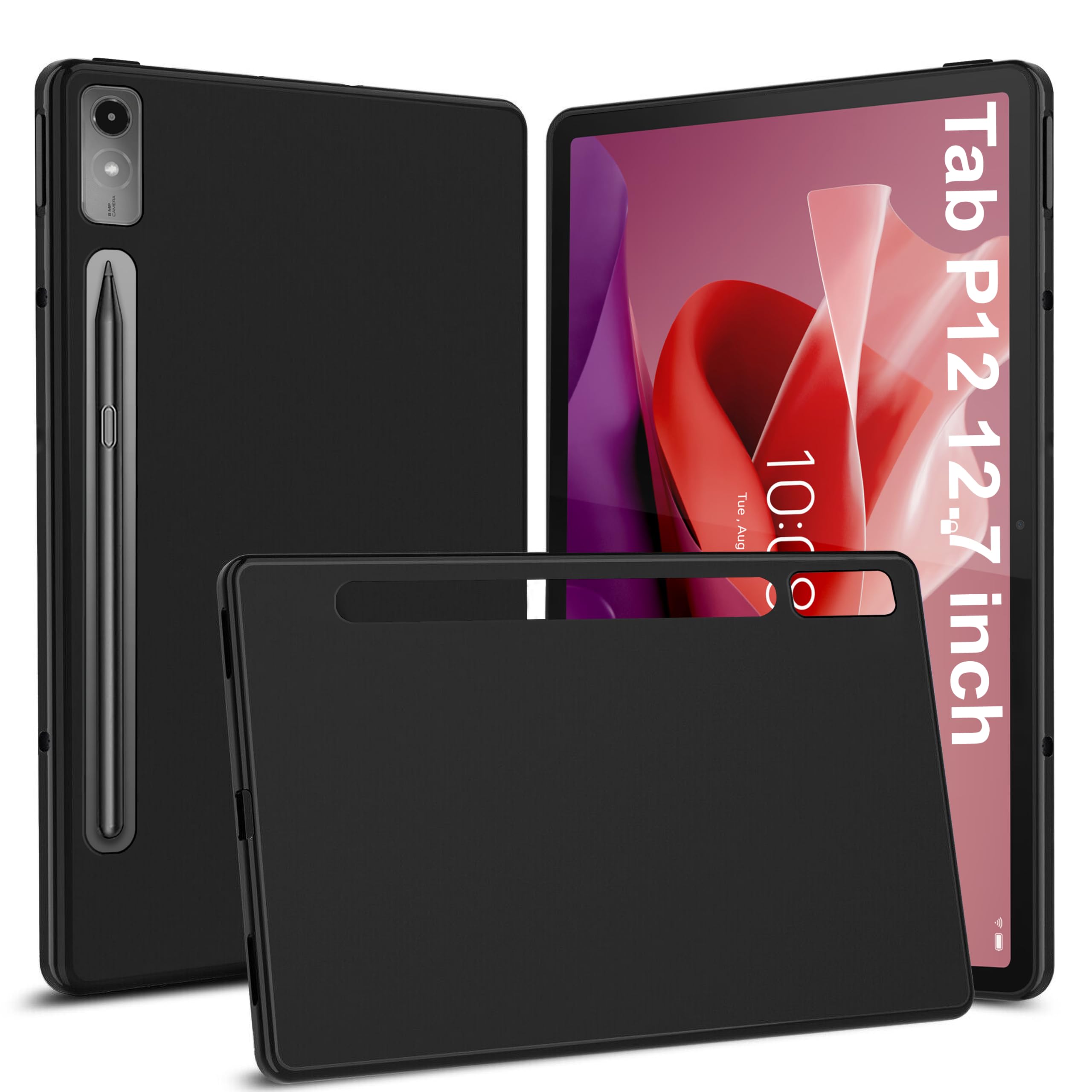 TGK Soft Back Case Cover for Lenovo Tab P12 12.7 inch Tablet TB370FU 2023 Released, Black (B0CK29SDZM) Amazon Price History, Amazon Price Tracker