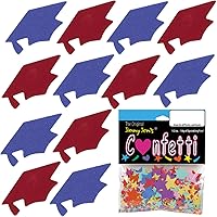 Vista 40 de Confeti Grad Cap Negro, Púrpura Combo - 2 bolsas de media onza (1 oz) (8400/8412)