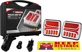 Wireless Trailer Light, Magnetic Towing Lights Kit for Trailers, Rechargeable LED Wireless Trailer Light Portable for Trucks, Tractors, Lorries, Vans, Campers, Boats