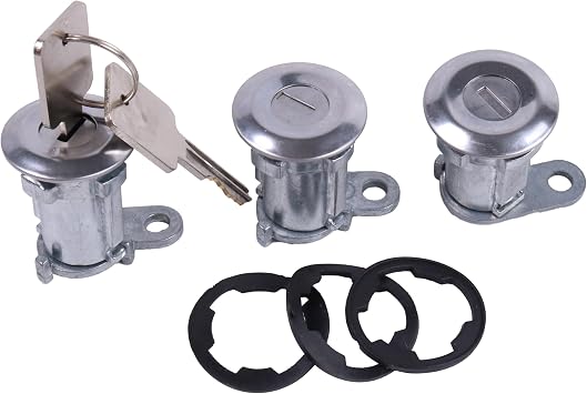 8122874K3 Door Lock Cylinder & Keys Compatible with Jeep CJ Wrangler YJ Cherokee XJ 84-90