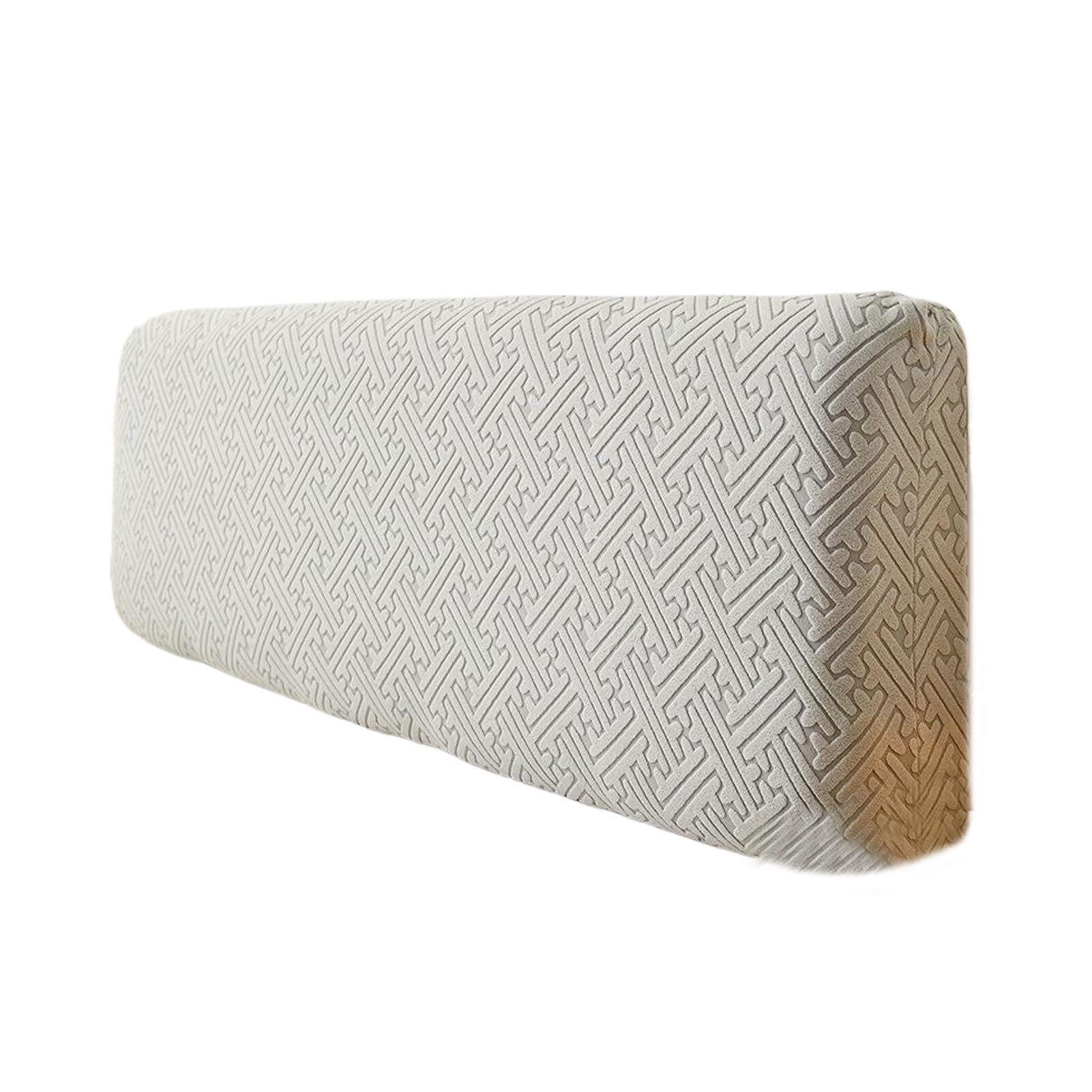 TWISAXC Thick Elastic Queen Headboard Slipcover Prevent Dust And Wear Queen Headboard Cover Polyester Slipcovers, light gray, 150cm