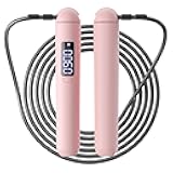 Smart Jump Rope – Customisable Calorie, Count and Time Settings Jump Ropes, Adjustable Steel Wire Skipping Rope with LED Display, for Men Women Fitness and Workout
