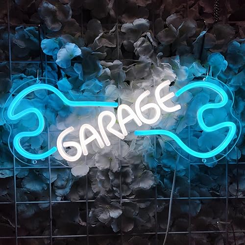 Letreros de neón de garaje para decoración de pared, 16.5 x 6 pulgadas, letrero de luz LED de neón para garaje para papá, alimentado por USB para disponible en Yaxa Colombia