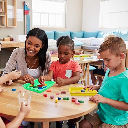 Vista 9 de Bandejas de arte de plástico, 5 piezas apilables para actividades y manualidades, bandeja de joyería para proyectos de bricolaje, pintura, cuentas