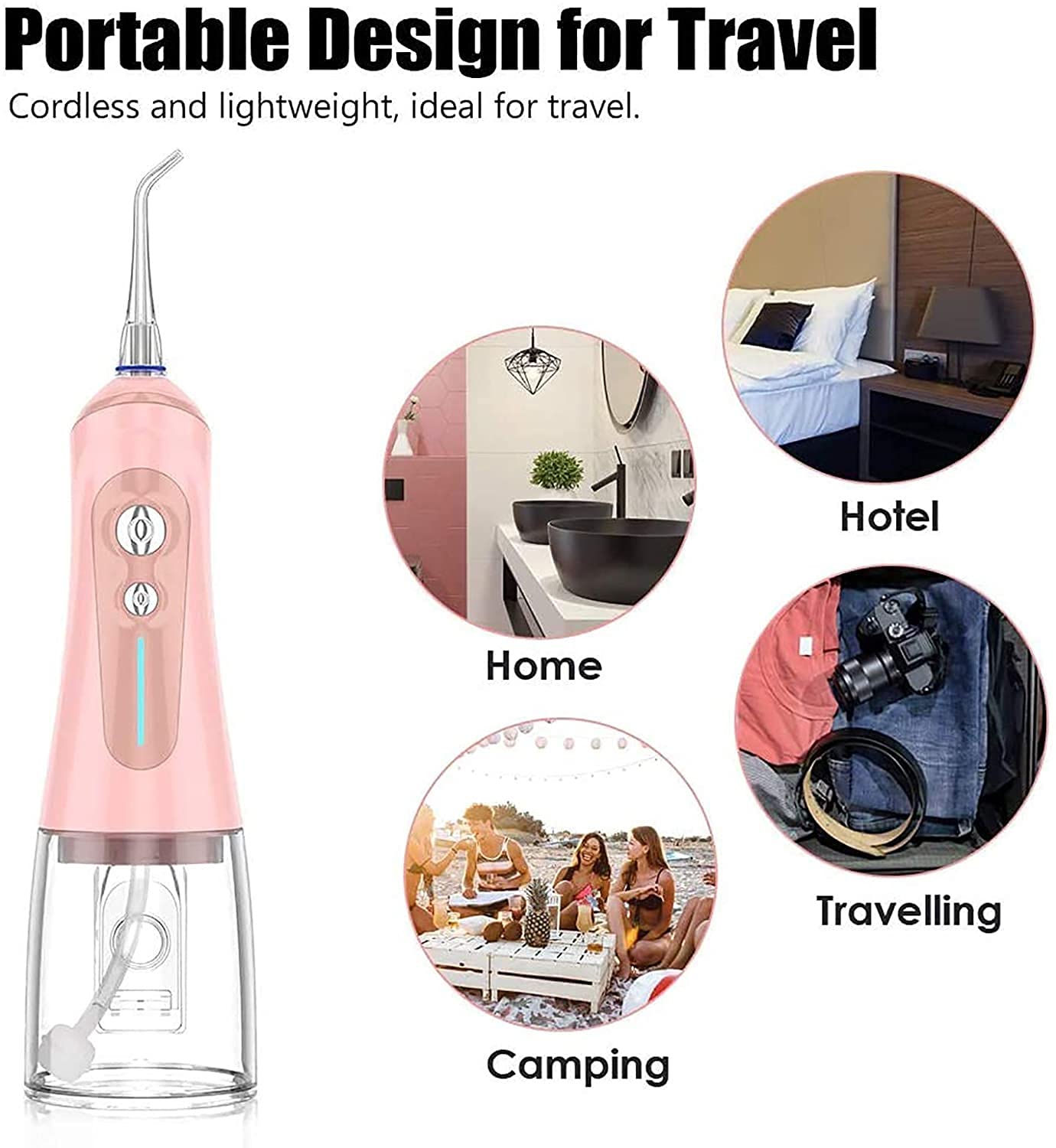 Hydropulseur, Réservoir d'eau portable de 320 ml et 6 modes rechargeables 4