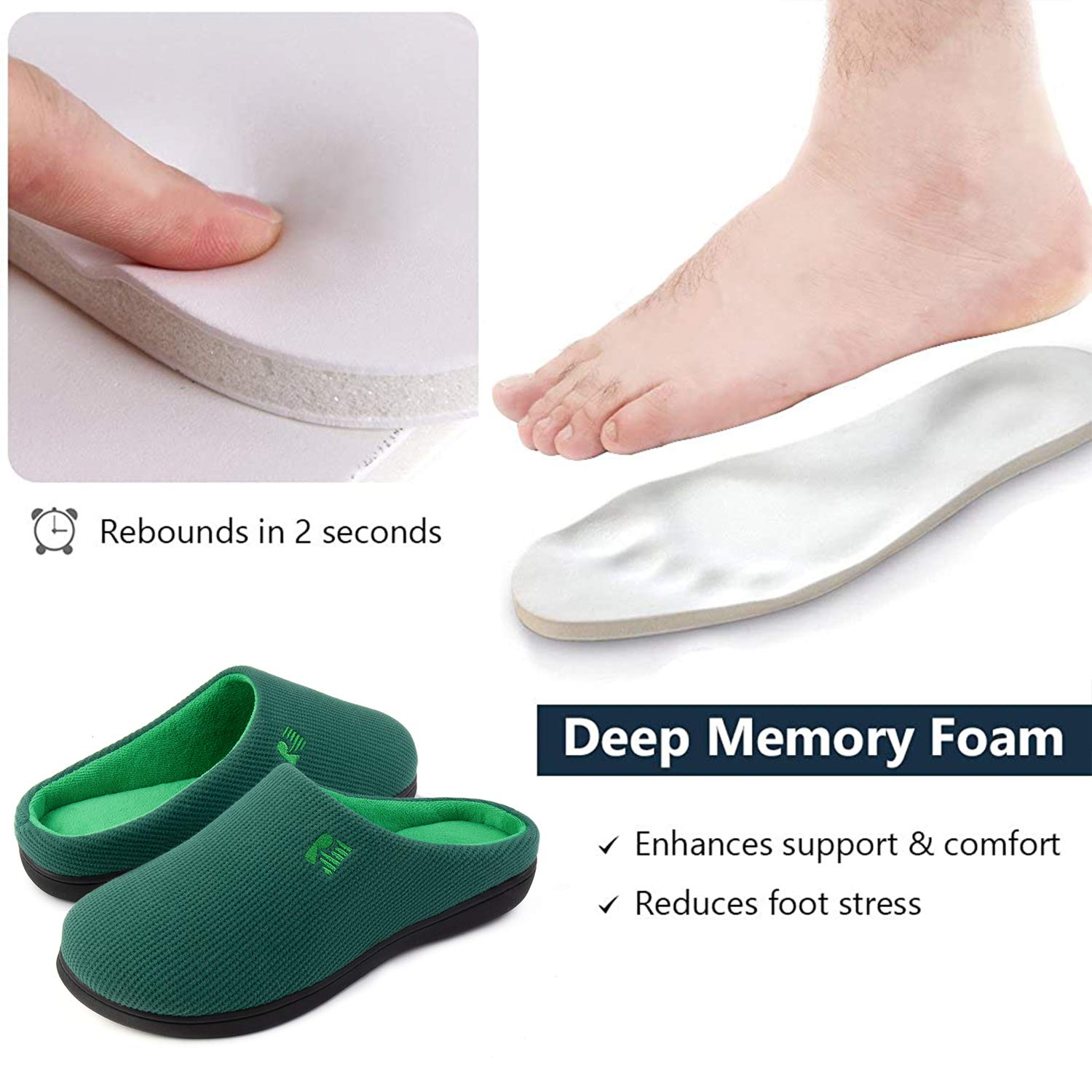 RockDove Bicolore Pantofola da Uomo in Memory Foam