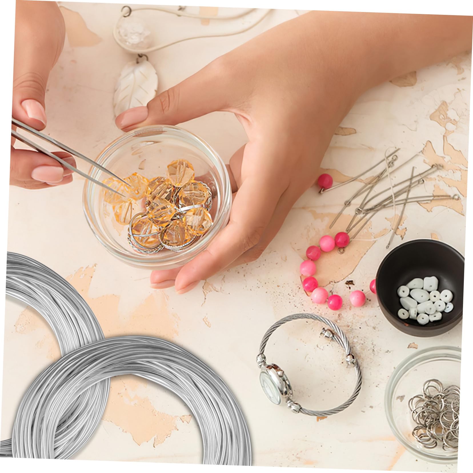 Filo di Alluminio Artigianale Argento 2 Pezzi per DIY