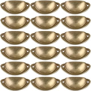 Metal Cup Handles Vintage Semicircle Knobs Antique Bronze Knobs Cabinet Brass Knobs for Cabinet Drawer Cupboard Furniture, 18 Pieces Antique Brass Cabinet Pulls