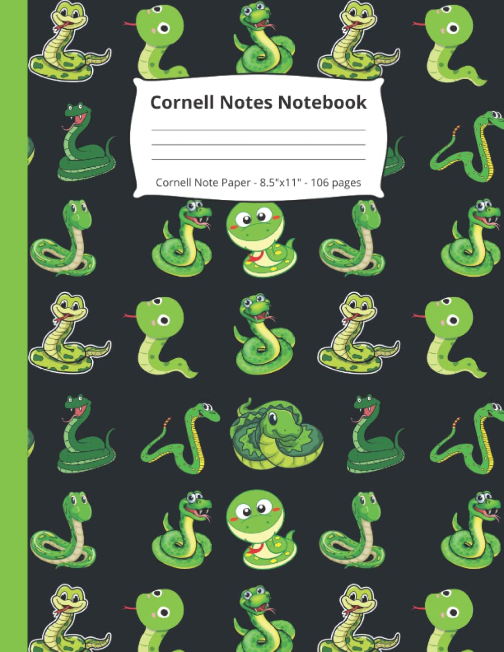 Cornell Notes Notebook: Snake Gifts | Cornell Note Paper With Kawaii Snake Pattern | Note Taking and Meeting Notes Notebook Organized | (8.5"x11") | 106 pages