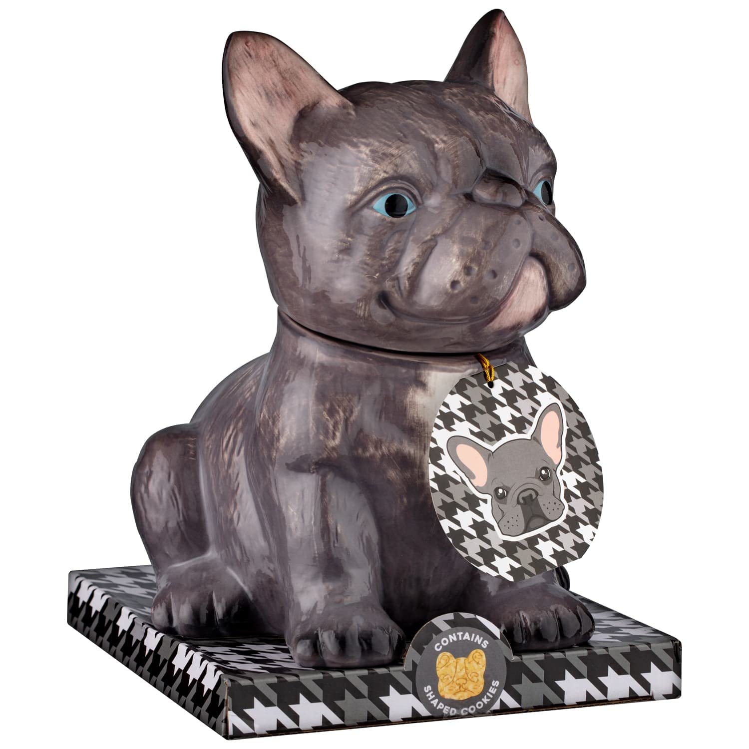 EEMKAY® New Beautiful Stunning Design Ceramic Bulldog Cookie Jar Long Term Use Ideal Christmas Home Decor N-21 (French Bulldog)
