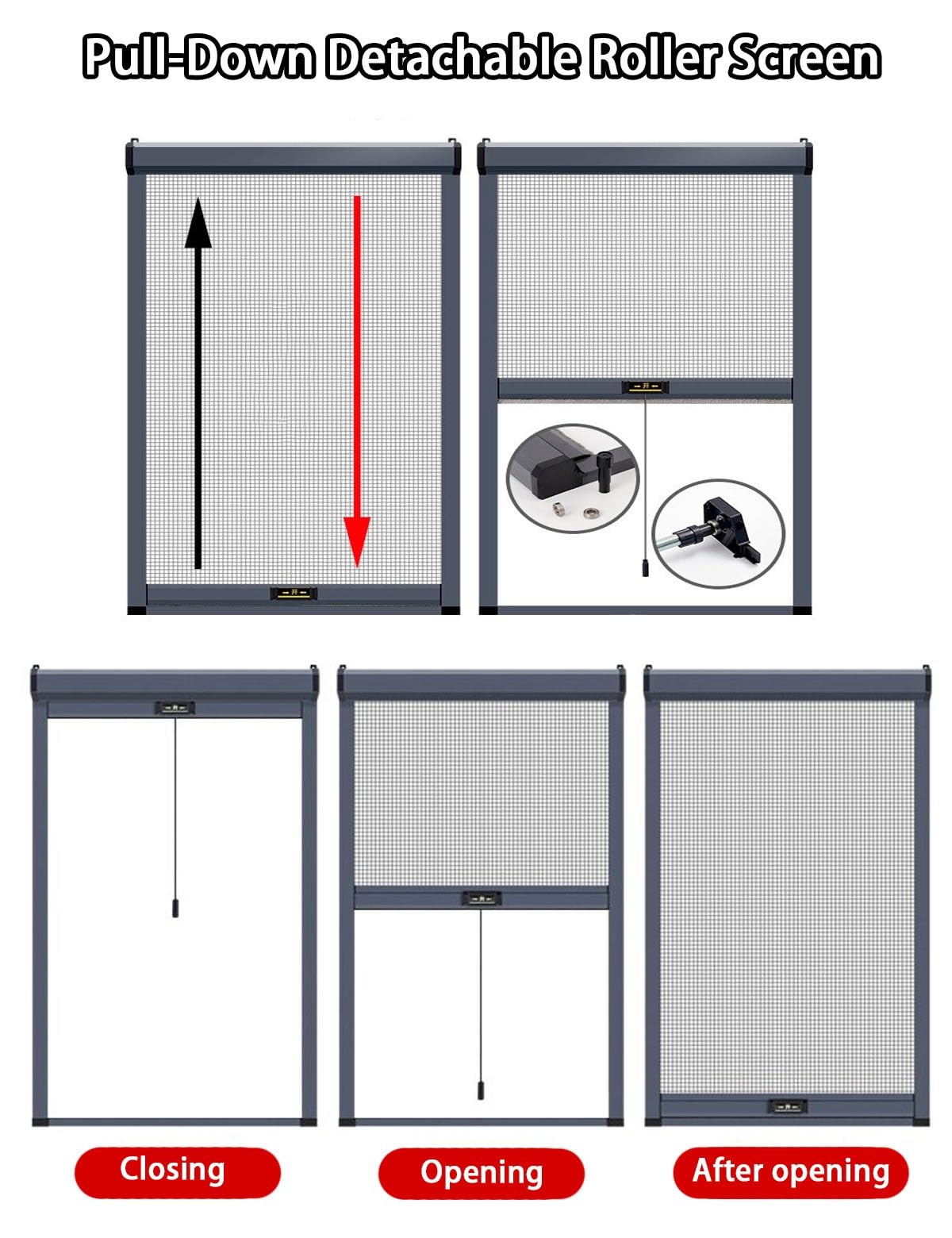 Fliegengitter Fenster Mit Aluminium Rahmen, Nach Maß Teleskop Fliegengitter Dachfenster Kippfenster, Insektengitter Fenster Rollos Fliegenschutz, Insektenschutz Dachfenster Abnehmbare Rolle