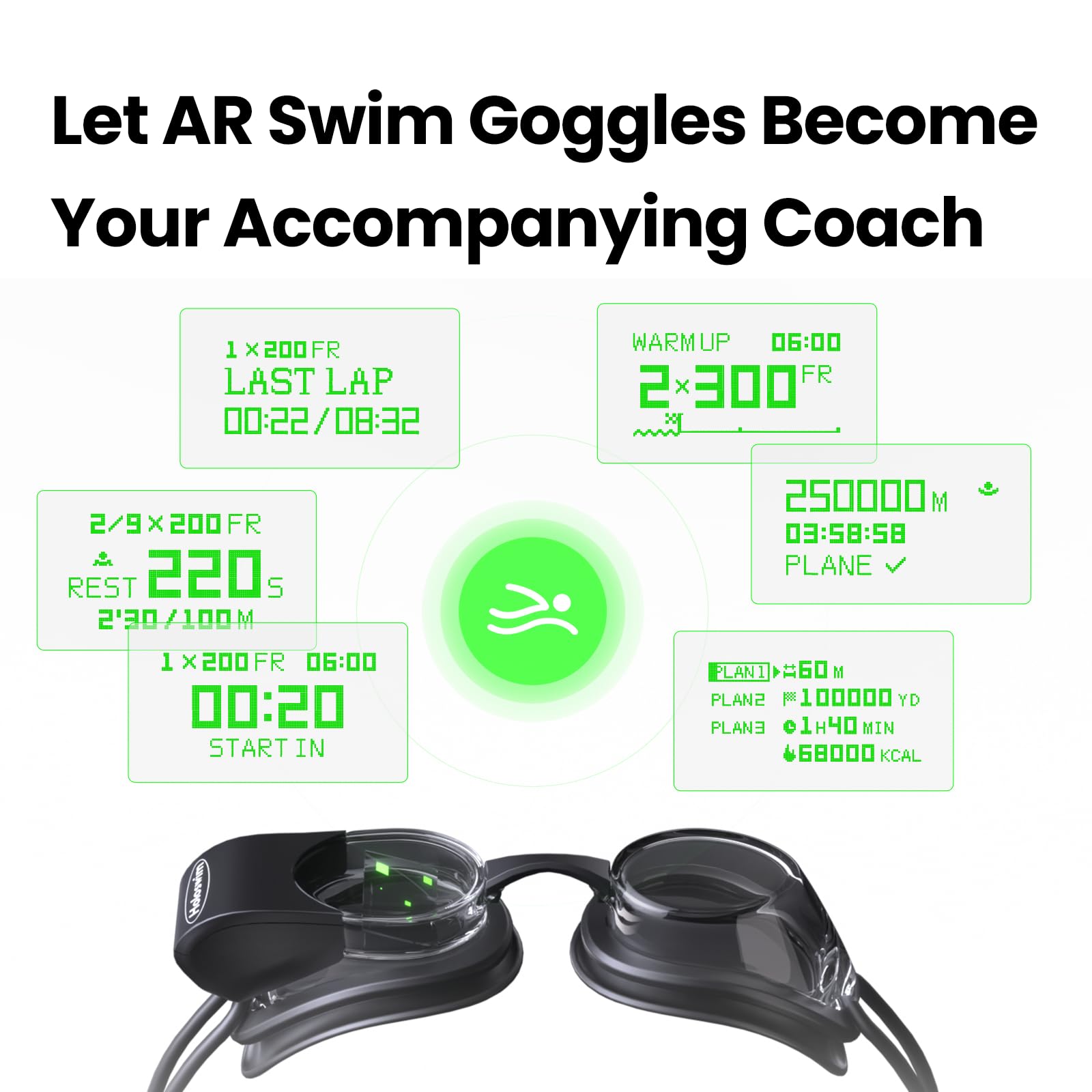 Holoswim Occhiali da nuoto, 2GO Occhiali Intelligenti