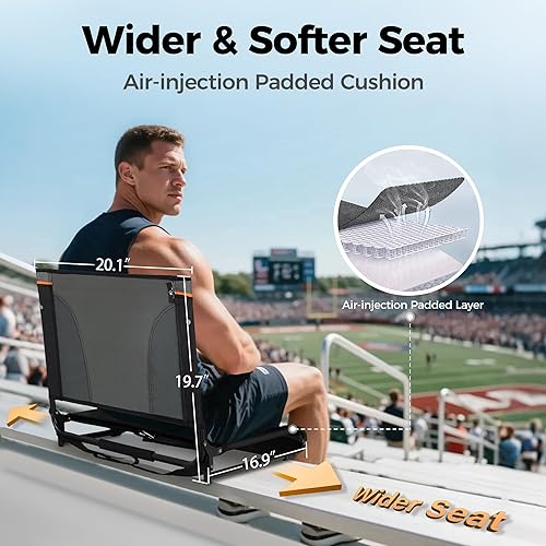 Miniatura 2 de ALPHA CAMP Asiento de estadio acolchado para gradas con respaldo y reposabrazos