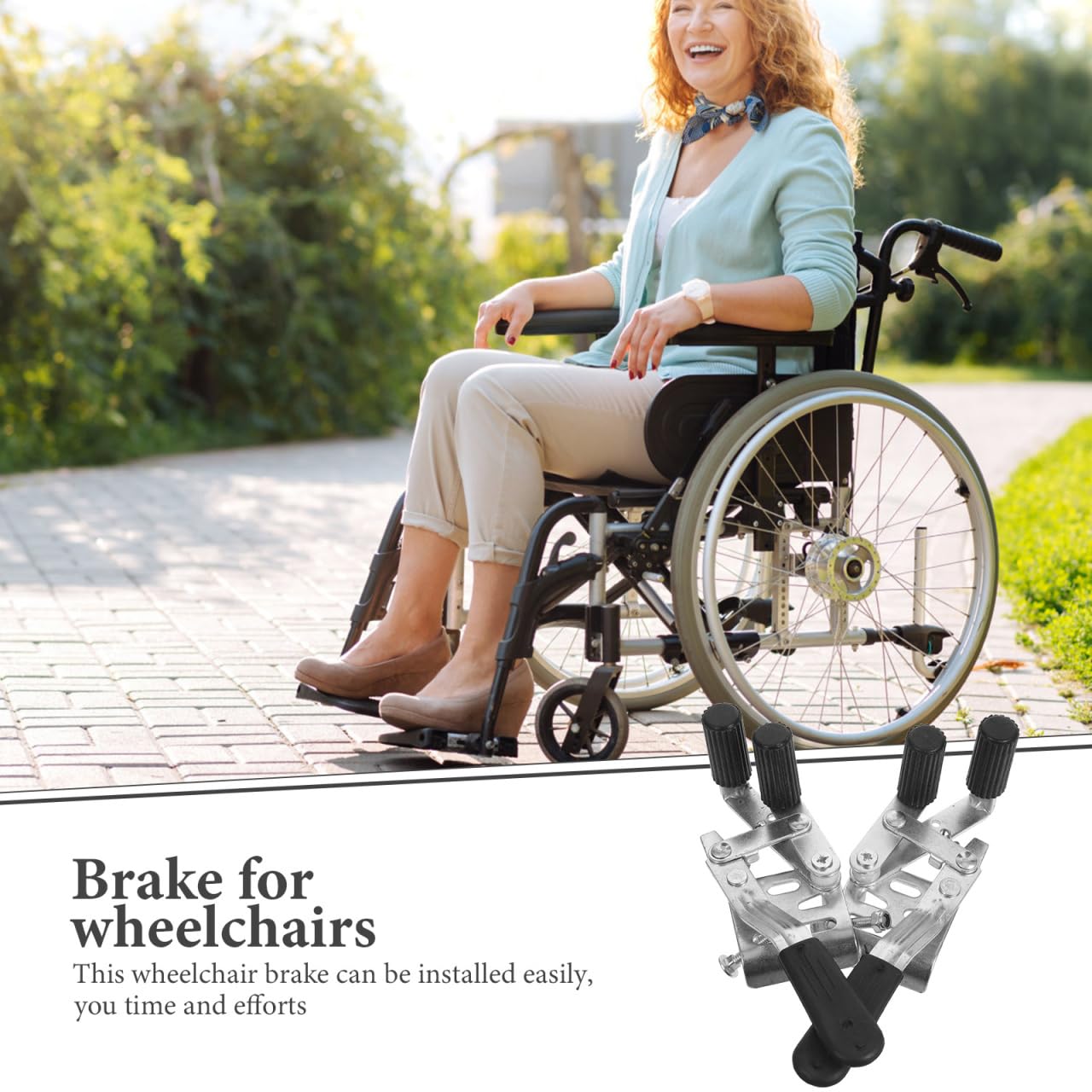 Healvian Rollstuhl Bremse Ersatzteil Mit Seitenschraube 7.68X2.17X2.17 Zoll Praktische Handbremse Für Rollstuhlzubehör Und Reparatur