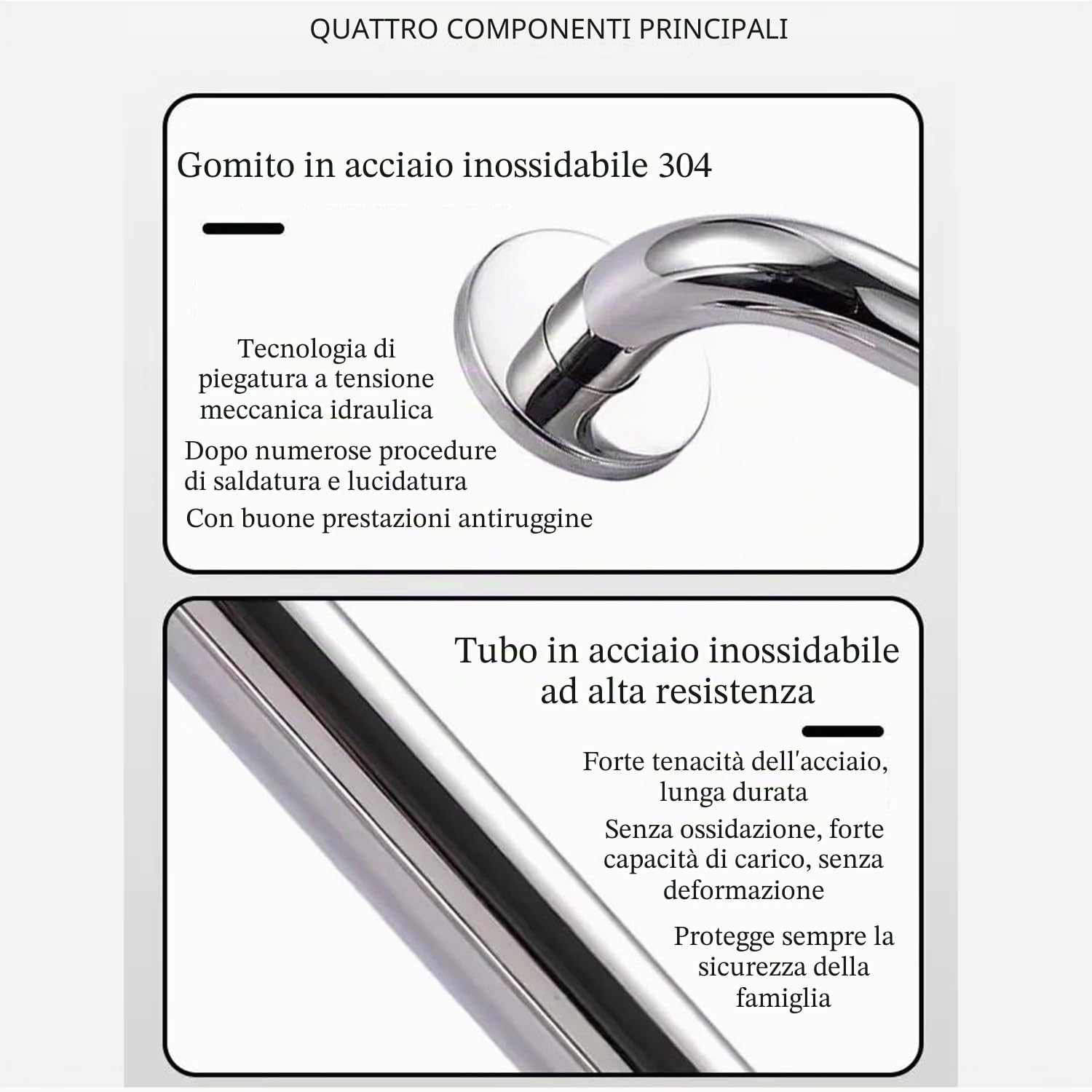 Maniglioni Per Disabili,Maniglione Da Bagno,Tipo l 70x50 Cm Maniglione Bagno Disabili Maniglia Doccia,Carico Massimo 200 Kg,Adatto a Donne In Gravidanza, Anziani e Disabili (Lucido, Lato Destro)