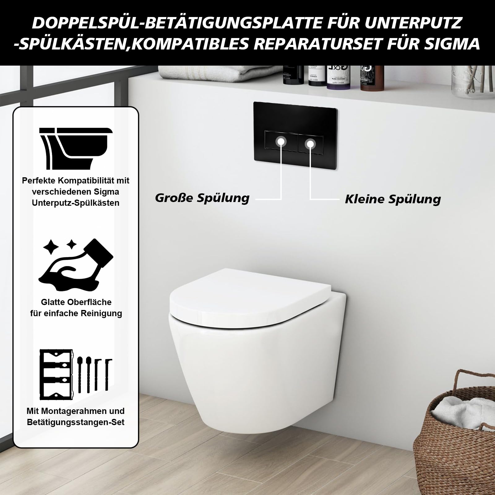 Dubbele Spoelplaat WC, Compatibel Met Geberit Sigma 01, 20, 30, UP300