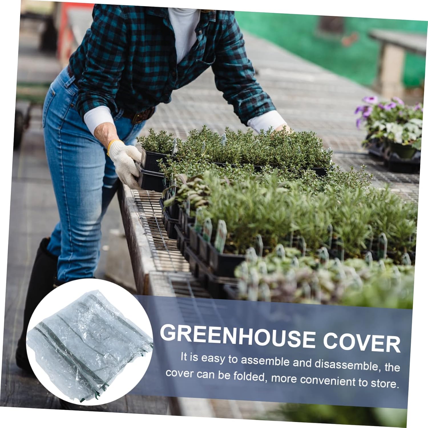 POPETPOP Portable Greenhouse Cover Outdoor Garden Greenhouse Cover Replacement Tunnel for Outdoor Use Flower for Gardening