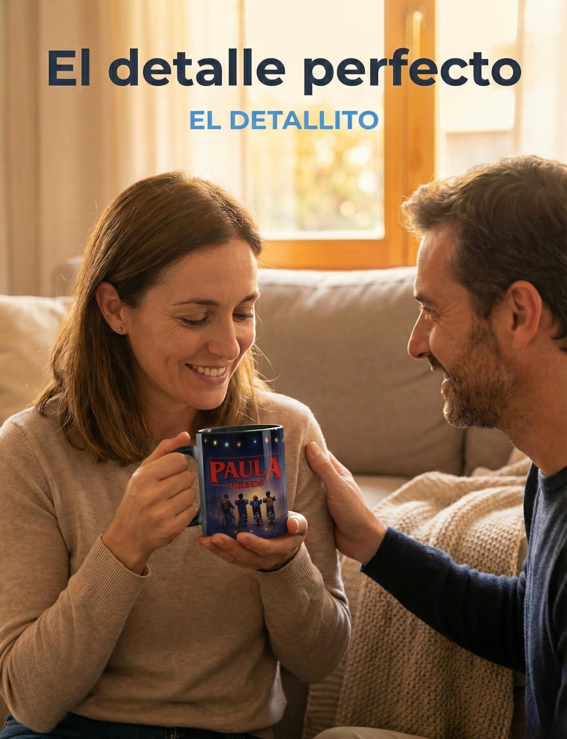 Taza personalizada con nombre y dedicatoria diseños inspirados en series y películas estilo retro ciencia ficción y cultura regalo original amigos dia del padre para cumpleaños y fans (BLACK EDITION) — view 3