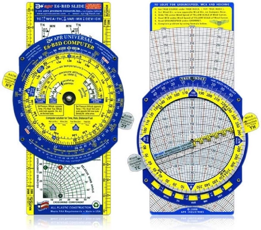 1 X Student Pilot E6-B Flight Computer (APRs Student Series E6-B8D) by Aero Products