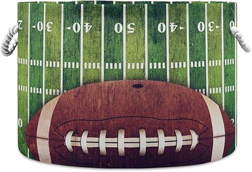 Grunge - Cesta de almacenamiento de juguetes de fútbol americano para guardería, sala de juegos, juguetes para perros, grande, plegable, organizador