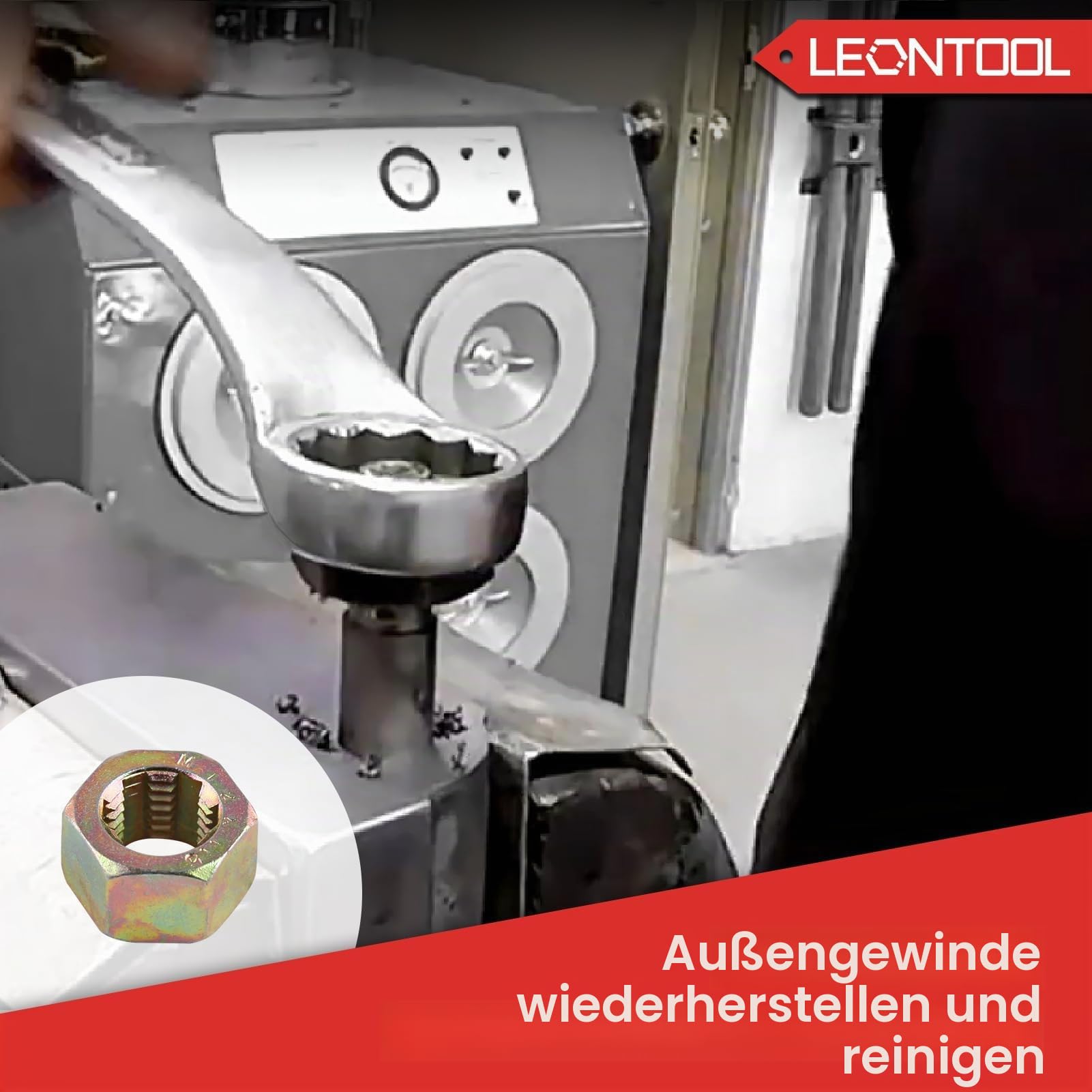 LEONTOOL 15 Stück Metrisches Gewinde Chaser Set, M6 M8 M10 M12 Gewinde Restorer Werkzeug Enthält 7 Gewindebohrer 7 Schneideisen 1 Gewindefeile, Universal Gewindereiniger Werkzeug Gewinde Nachfädeln