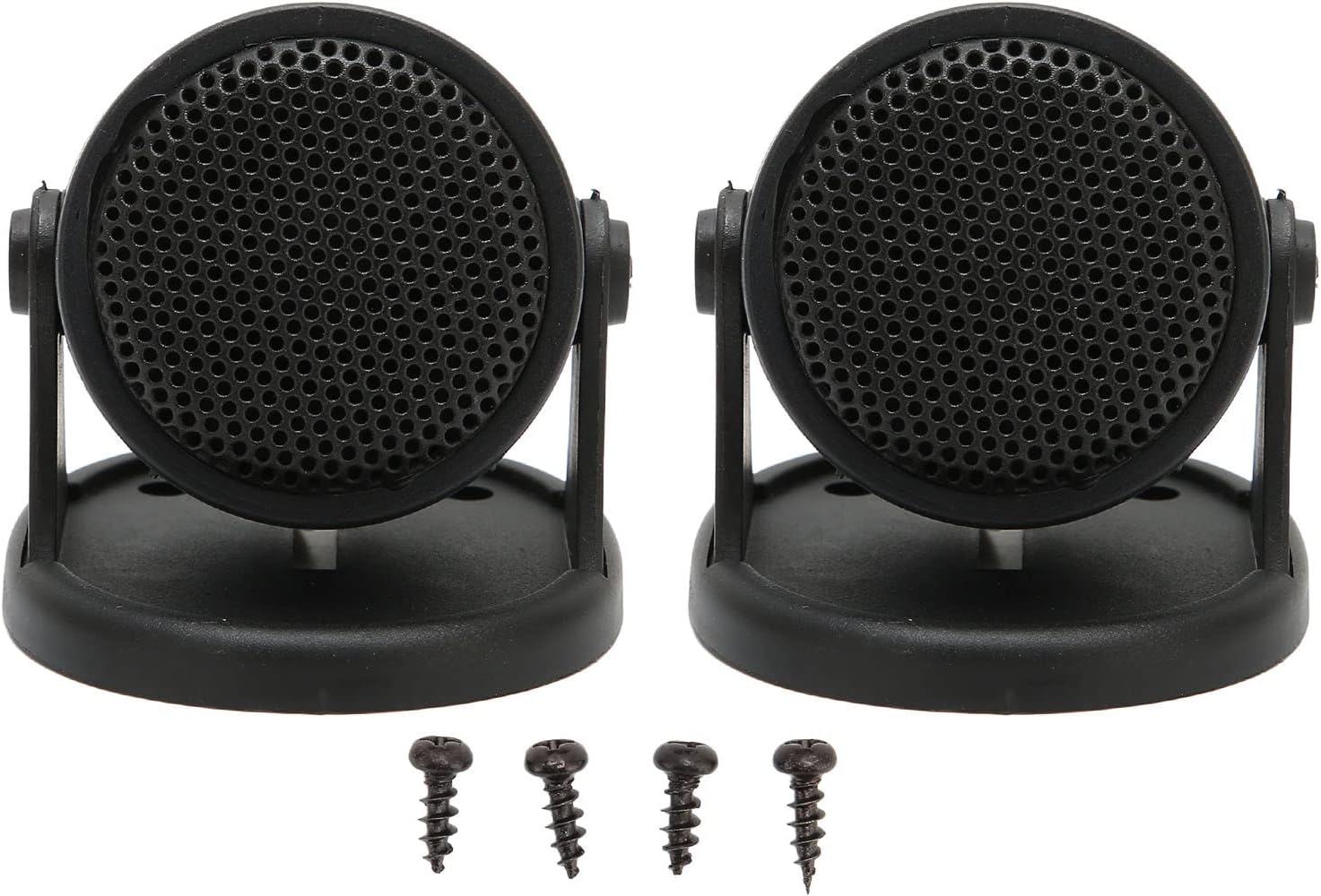 2個のカードームツイーター ブラックwカーオーディオスピーカー カーオーディオシステム用 ユニバーサルabsドームラウドスピーカー 自動車用の簡単な取り付け 割引価格