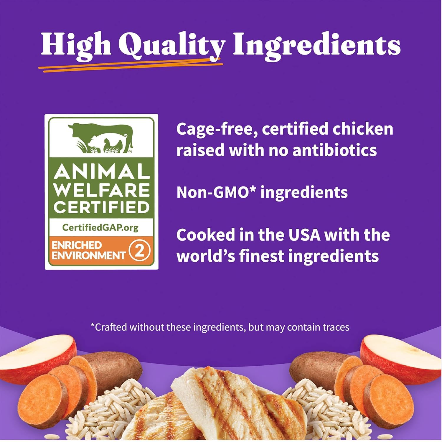 Halo Ganzheitliches Hundefutter, Komplette Verdauungsgesundheit, getreidefrei, käfigfrei, Rezept für Huhn und Süßkartoffel, Trockenfutterbeutel, Seniorenformel, 1,6 kg Beutel